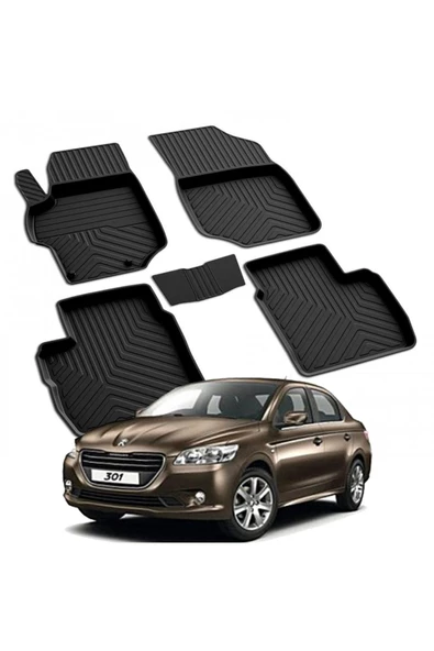 YEO PEUGEOT 301 2013-2024 Model Yılları İçin Uyumlu Yeo 4D Havuzlu Paspas Takımı