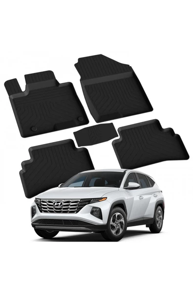 YEO  HYUNDAİ TUCSON 4 2021-2024 Model Yılları İçin Uyumlu Yeo 4D Havuzlu Paspas Takımı ürün görseli 1