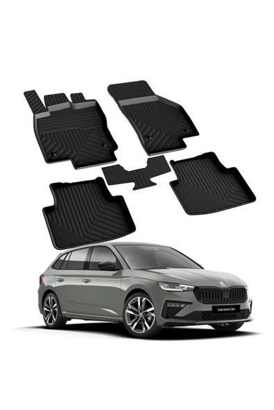 YEO  SKODA SCALA 2019-2024 Model Yılları İçin Uyumlu Yeo 4D Havuzlu Paspas Takımı - 1