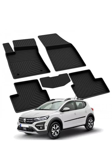 YEO  DACIA SANDERO 2020-2024 Model Yılları İçin Uyumlu Yeo 4D Havuzlu Paspas Takımı ürün görseli 1