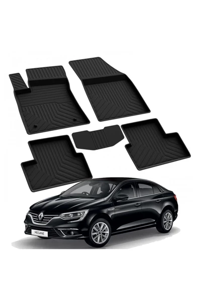 YEO  RENAULT MEGANE 4  2016-2014 Model Yılları İçin Uyumlu Yeo 4D Havuzlu Paspas Takımı