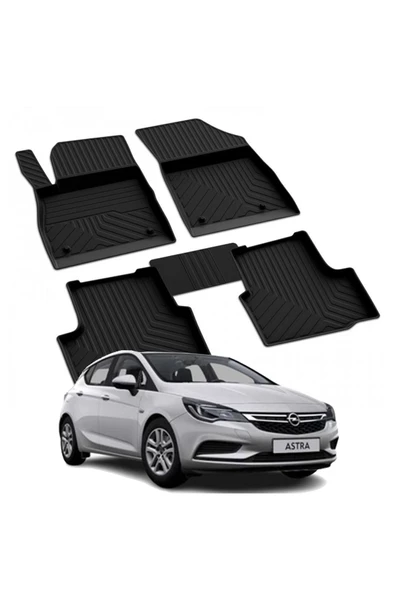 YEO OPEL ASTRA K 2015-2021 Model Yılları İçin Uyumlu Yeo 4D Havuzlu Paspas Takımı