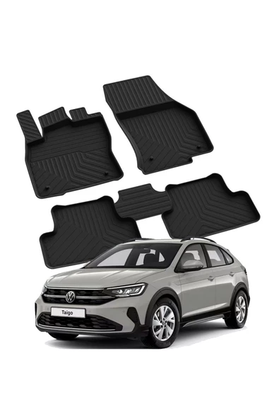 YEO  VOLKSWAGEN TAIGO 2021-2024 Model Yılları İçin Uyumlu Yeo 4D Havuzlu Paspas Takımı ürün görseli 1