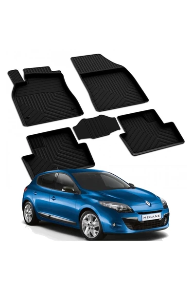 YEO  RENAULT MEGANE 3 2008-2015 Model Yılları İçin Uyumlu Yeo 4D Havuzlu Paspas Takımı ürün görseli 1
