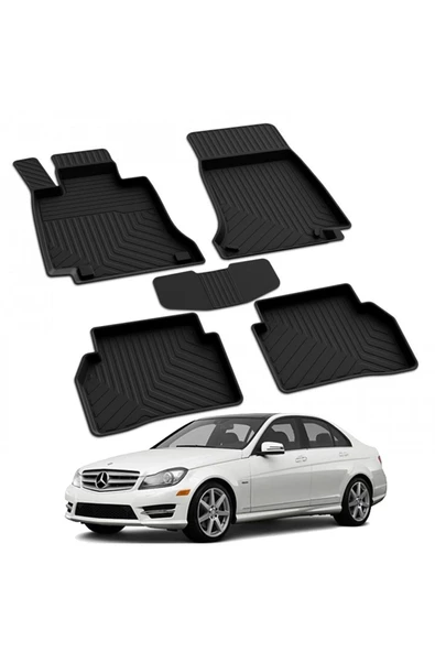 YEO  MERCEDES C SERİSİ W204 2007-2014 Model Yılları İçin Uyumlu Yeo 4D Havuzlu Paspas Takımı