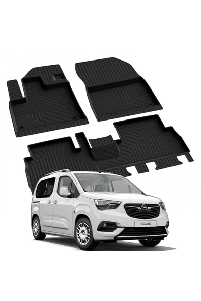 YEO  OPEL COMBO E 2018-2022 Model Yılları İçin Uyumlu Yeo 4D Havuzlu Paspas Takımı - 1