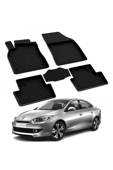 YEO  RENAULT FLUENCE 2010-2024 Model Yılları İçin Uyumlu Yeo 4D Havuzlu Paspas Takımı