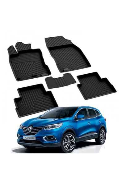 YEO  RENAULT KADJAR 1 (MAKYAJLI) 2018-2024  Model Yılları İçin Uyumlu Yeo 4D Havuzlu Paspas Takımı ürün görseli 1