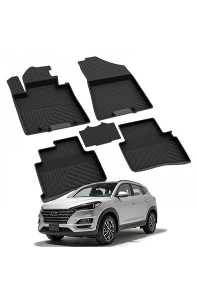 YEO  HYUNDAİ TUCSON 3 2015-2021 Model Yılları İçin Uyumlu Yeo 4D Havuzlu Paspas Takımı ürün görseli 1