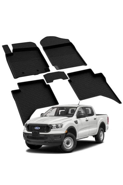 YEO  FORD RANGER 3 2015-2022  Model Yılları İçin Uyumlu Yeo 4D Havuzlu Paspas Takımı ürün görseli 1