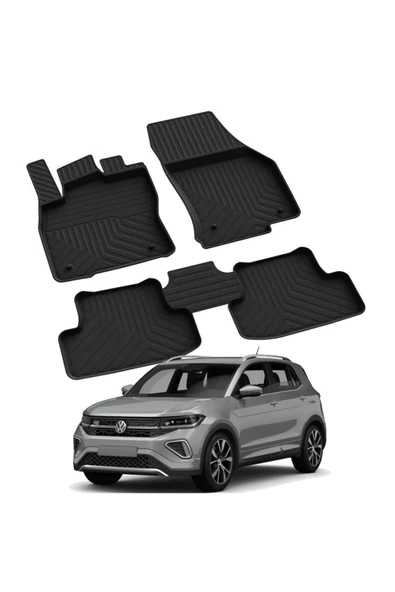 YEO  VOLKSWAGEN T-CROSS 2019-2024 Model Yılları İçin Uyumlu Yeo 4D Havuzlu Paspas Takımı