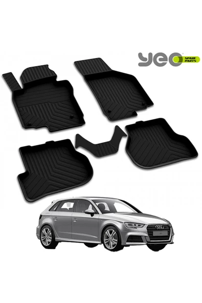 YEO  Audi A3 2004-2012 Model Yılları İçin Uyumlu Yeo 4D Paspas Takımı - 2