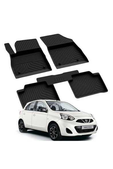 YEO  NISSAN MICRA 2016-2024 Model Yılları İçin Uyumlu Yeo 4D Havuzlu Paspas Takımı ürün görseli 1