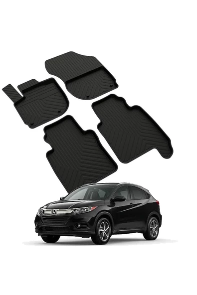 YEO  Honda HR-V 3 2021-2024 Model Yılları İçin Uyumlu Yeo 4D Havuzlu Paspas Takımı ürün görseli 1