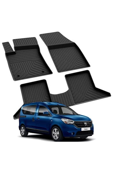 YEO  DACIA DOKKER  2012-2024 Model Yılları İçin Uyumlu Yeo 4D Havuzlu Paspas Takımı ürün görseli 1