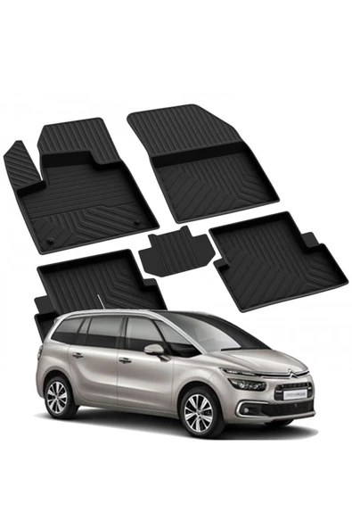 YEO  CITROEN C4  PICASSO 2013-2016 Model Yılları İçin Uyumlu Yeo 4D Havuzlu Paspas Takımı ürün görseli 1