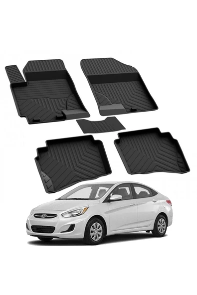 YEO  HYUNDAİ ACCENT BLUE  2010-…VE Sonrası  Model Yılları İçin Uyumlu Yeo 4D Havuzlu Paspas Takımı ürün görseli 1