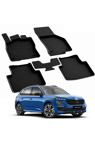 YEO  SKODA KAMIQ 2019-2024 Model Yılları İçin Uyumlu Yeo 4D Havuzlu Paspas Takımı - 1