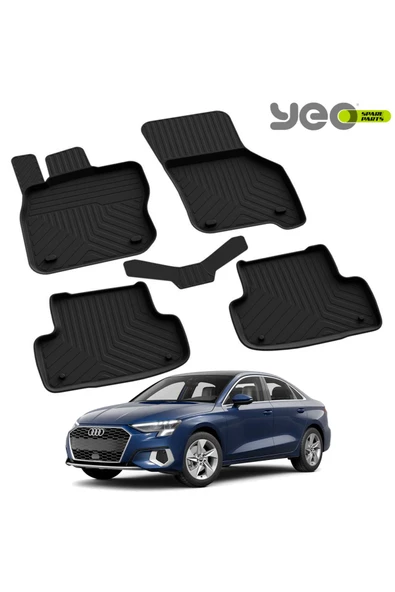 YEO  Audi A3 2020-2024 Model Yılları İçin Uyumlu Yeo 4D Paspas Takımı - 3