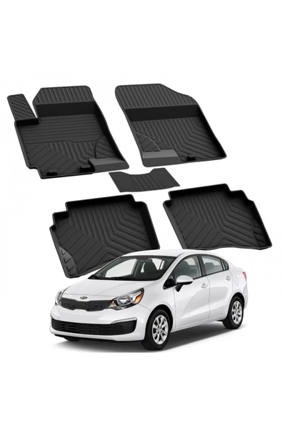 YEO KIA RIO 3 2011-2016 Model Yılları İçin Uyumlu Yeo 4D Havuzlu Paspas Takımı