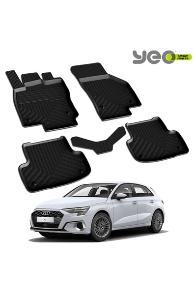 YEO  Audi A3 2012-2020 Model Yılları İçin Uyumlu Yeo 4D Paspas Takımı - 2