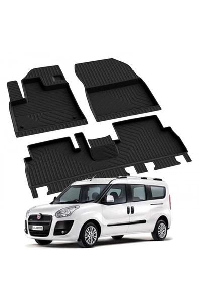 YEO  FIAT DOBLO 2 2010-2019 Model Yılları İçin Uyumlu Yeo 4D Havuzlu Paspas Takımı