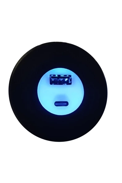 YEO omx & Typ-c Işıklı Araç Şarj Soketi 12-24v 2,4a gextrx 976748