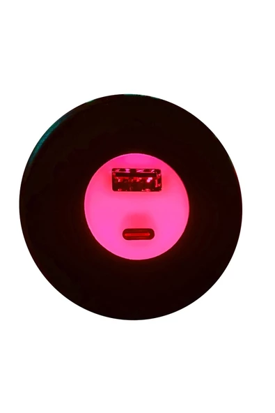 YEO Usb & Typ-c Işıklı Araç Şarj Soketi 12-24v 2,4a