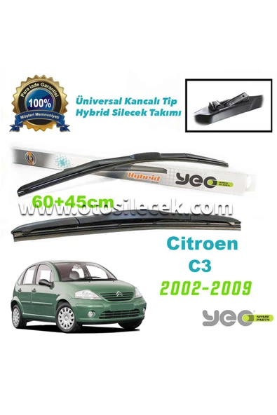 YEO  CİTROEN C3 HYBRİD SİLECEK TAKIMI YEO 2002-2009