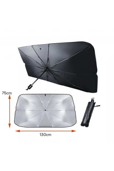Carub Br4953605 Guneslik On Cam Katlanabilir Semsiye 130x75 - 2