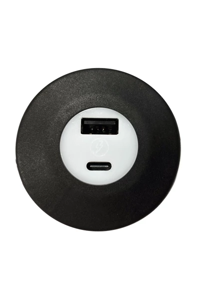 YEO  Usb & Typ-c Işıklı Araç Şarj Soketi 12-24v 2,4a