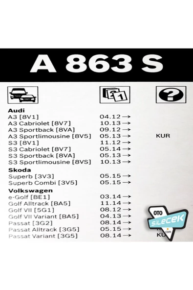 Bosch  Audı A3 Aerotwin Silecek Takımı 2012- - Resim 4