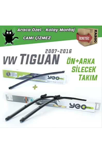 YEO  Vw Tiguan Ön & Arka Silecek Takımı 2006-2016 Aeroflex ürün görseli 1