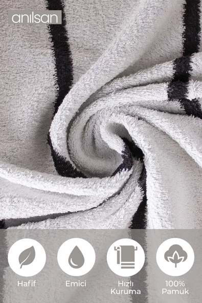 100x150 cm %100 Pamuk Plaj Havlusu – Yüksek Emicilik, Hızlı Kuruma, Şık Renk Detayları - 3