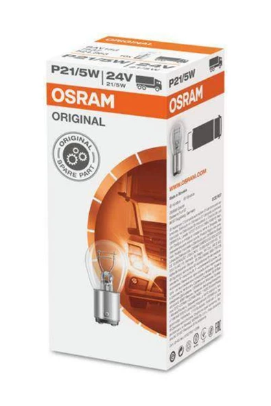 GVA  Ampul 24v 1016 Stop 21/5w Çift Duy Şaşı Tırnak (10 AD) ürün görseli 1