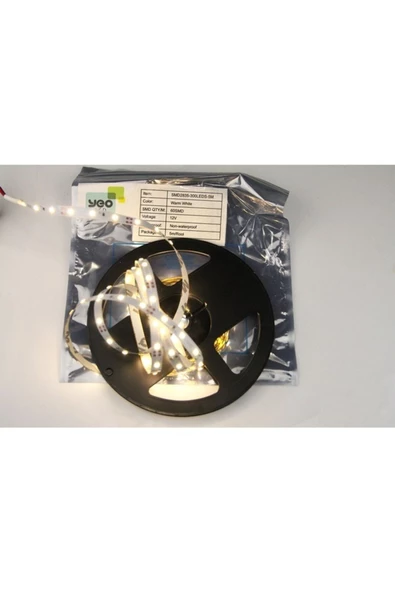 YEO  2835 Tek Çipli 12v 5metre Silikonsuz Şerit Led Sıcak Beyaz - 2