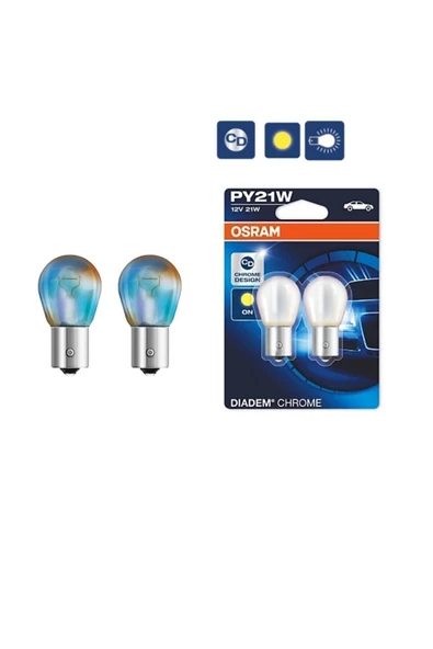 Osram  Dıadem 12 Volt Py21w 93 Chrome Desıgn Sarı Işık