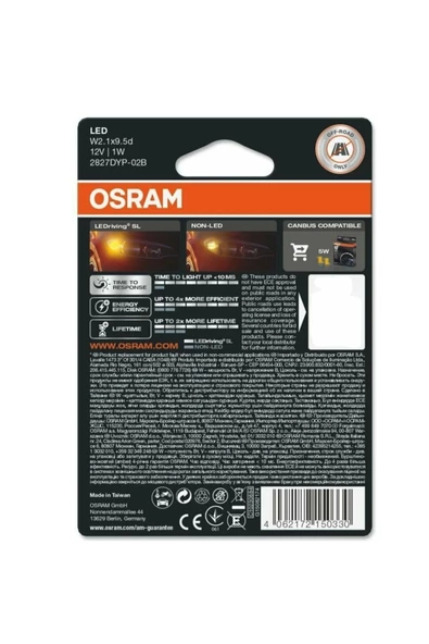 Osram  W5w T10 Turuncu Dipsiz Tavan Park Plaka Led Ampülü 4 Yıl Garantili 2827-02b - 3