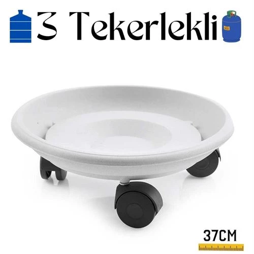 Findit 4 ADET Tekerlekli Damacana ve Tüp Altlığı Beyaz 715719 Top-tan Paket