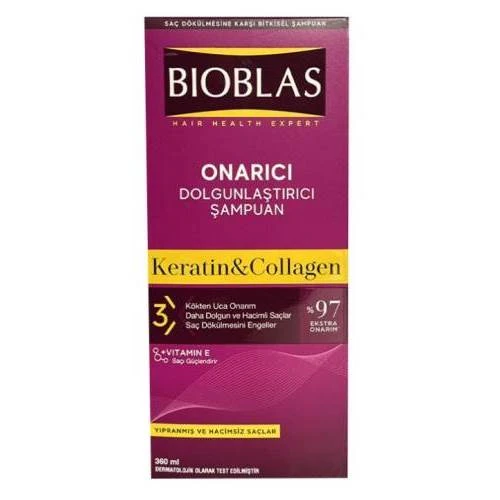 Bioblas Kolajen ve Keratin Dolgunlaştırıcı ve Onarıcı Şampuan 360 ml