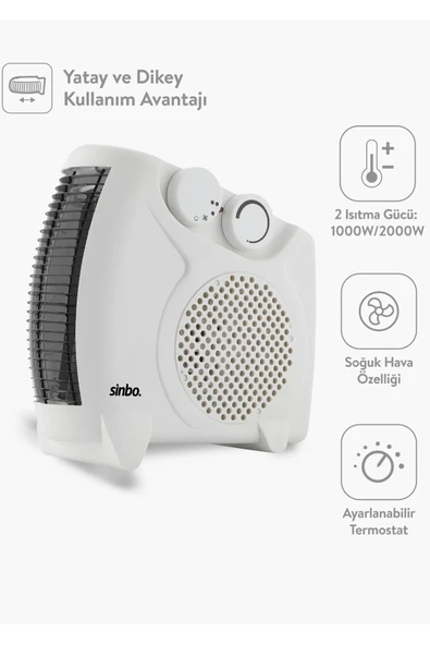 Sinbo Fanlı Isıtıcı 2000w Sıcak - Soğuk ve Yatay