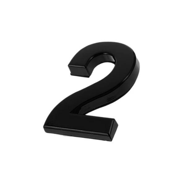 Kapı Numarası Yapışkanlı Küçük Boy 50 mm 5 cm Numara 2 Rakam İki Sayısı Siyah Renk Numaralar 1 Adet - 5