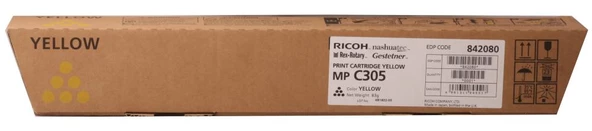 Ricoh MP C305 Yellow Sarı Orjinal Fotokopi Toneri MP C305SP-305SPF 4.000 Sayfa ürün görseli 1