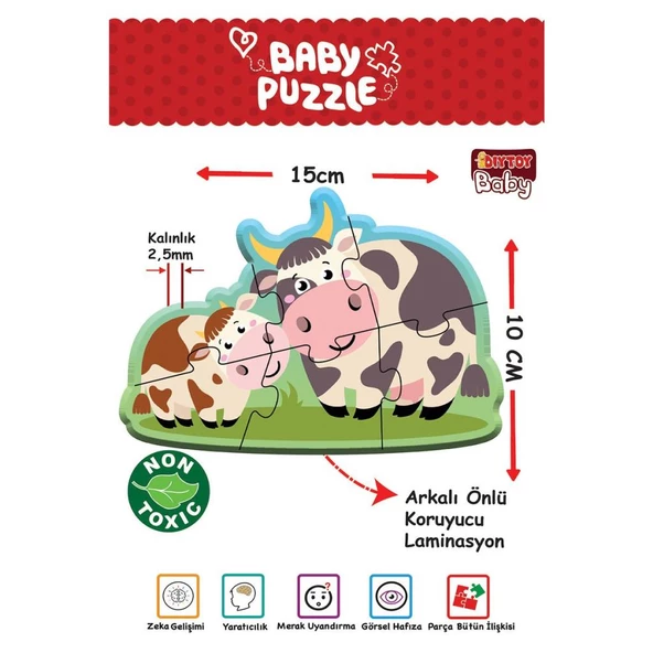 1734 Dıytoy, Baby Puzzle - İlk Çiftlik Puzzle - 5