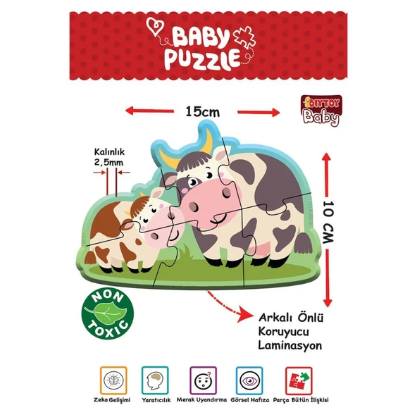 1734 Dıytoy, Baby Puzzle - İlk Çiftlik Puzzle - 10