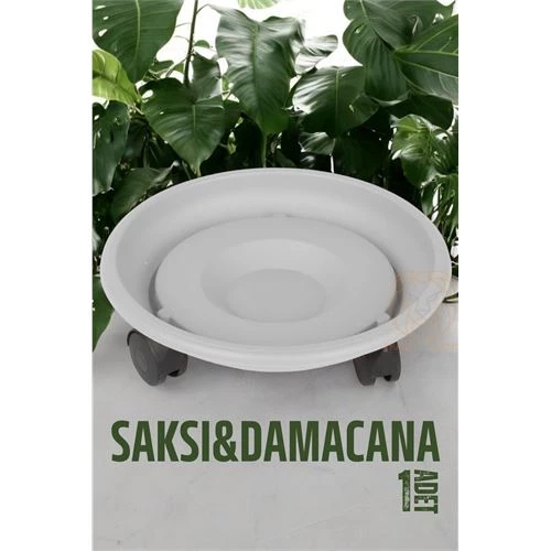 Findit Tekerlekli Saksı Altığı 37 CM BEYAZ