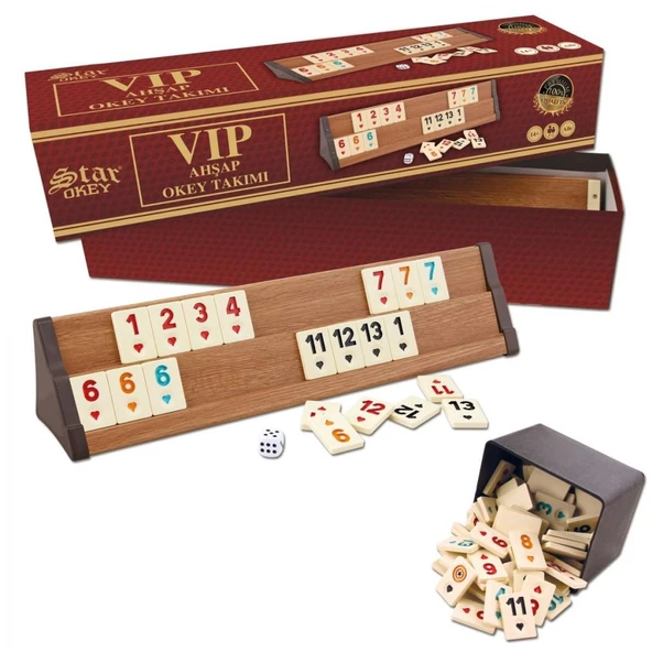 1010464 VİP Ahşap Okey Takımı Açık Renk ,Star okey - 2