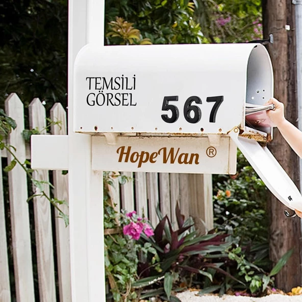 Kapı Numarası Yapışkanlı Küçük Boy 50 mm 5 cm Numara 0 Rakam Sıfır Sayı Siyah Renk Numaralar 1 Adet - 6