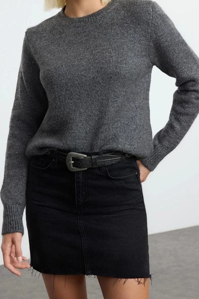Kadın Modern Tarz Regular Polo Yaka Midi Triko Hırka - 3