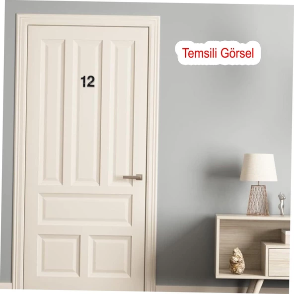 Kapı Numarası Yapışkanlı Küçük Boy 50 mm 5 cm Numara 0 Rakam Sıfır Sayı Siyah Renk Numaralar 1 Adet - 7